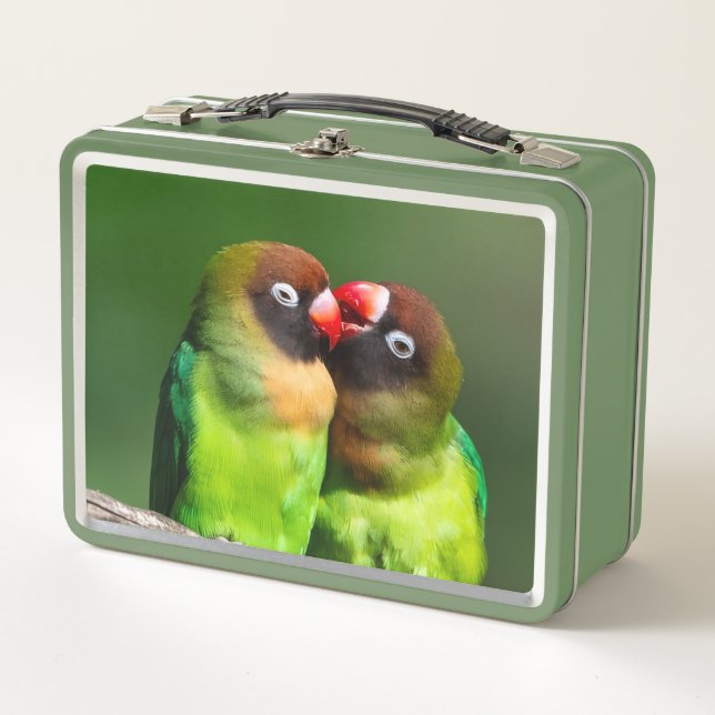 Love birds metal lunch box (Front)