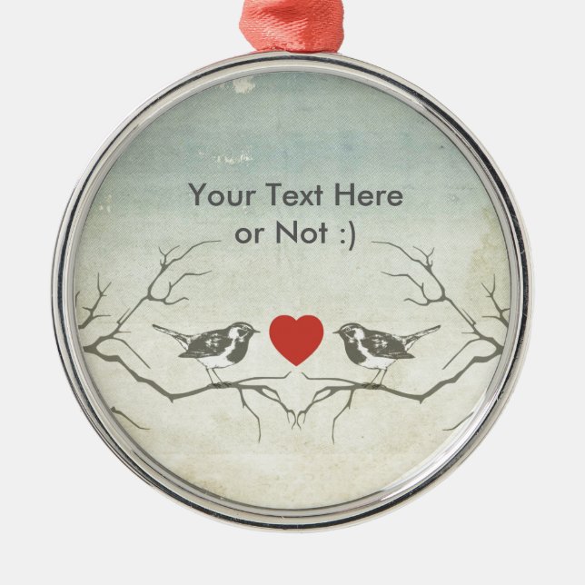 Love Birds Metal Ornament (Front)