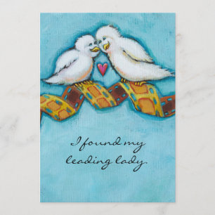 Love birds movie lover film buff romantic painting invitation