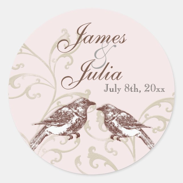 Love Birds 'n Lace - Rose Wedding Seal (Front)