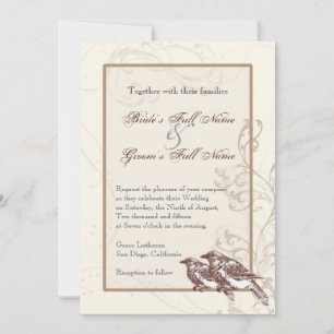 Love Birds 'n Lace - Wedding  - Wedding Invitation