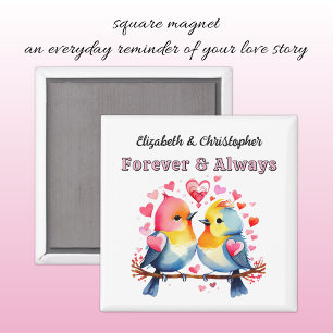 Love birds names forever pink magnet