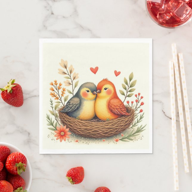 Love Birds Napkin (Insitu)