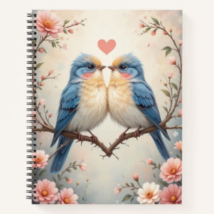 Love Birds on a Branch Nature Art Notebook