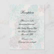 Love Birds on Floral Wreath Reception Card