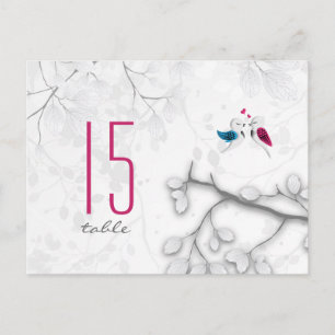Love Birds on Magic White Table Number Card