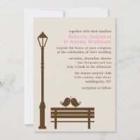 Love Birds on Park Bench Wedding
