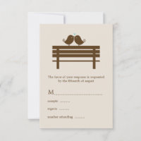 Love Birds on Park Bench Wedding