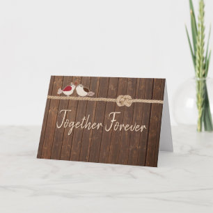 Love Birds On Rope Wedding Congratulations Card