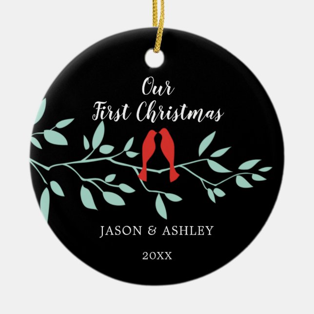 Love Birds Our First Christmas Ornament (Front)