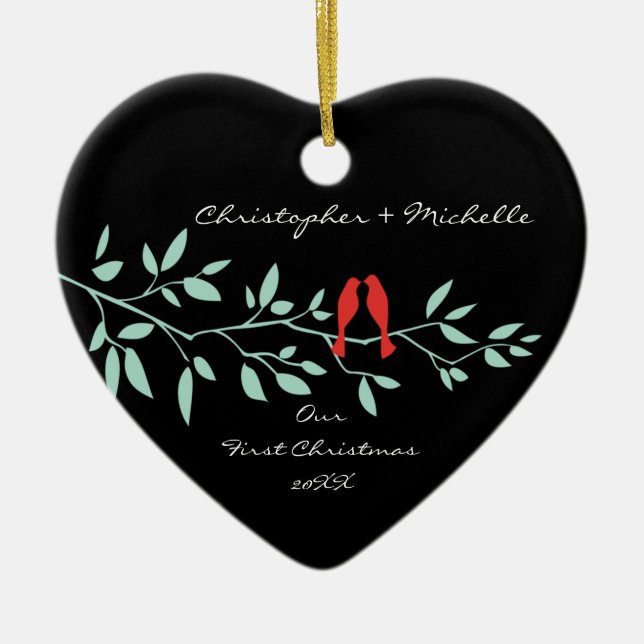 Love Birds Our First Christmas Ornament (Front)
