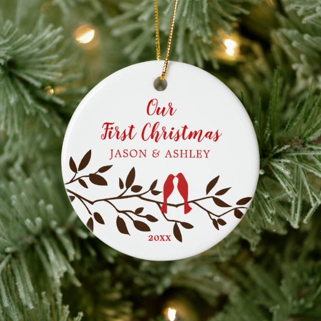 Love Birds Our First Christmas Ornament (Tree)