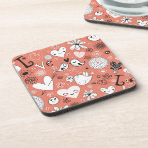 Love Birds Pattern Coaster