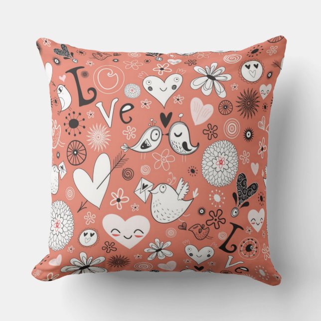 Love Birds Pattern Cushion (Front)