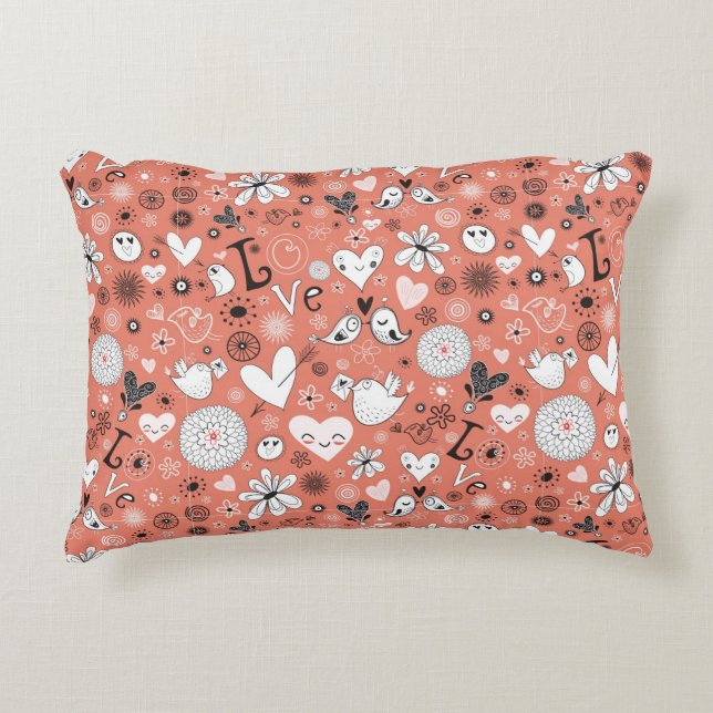 Love Birds Pattern Decorative Cushion (Front)