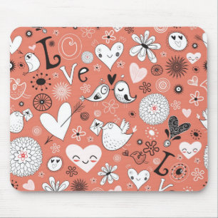 Love Birds Pattern Mouse Pad