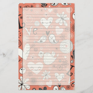 Love Birds Pattern Stationery