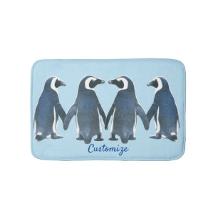 Love Birds Penguin Couple Thunder_Cove Bath Mat