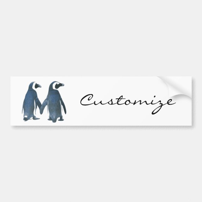Love Birds Penguin Couple Thunder_Cove Bumper Sticker (Front)