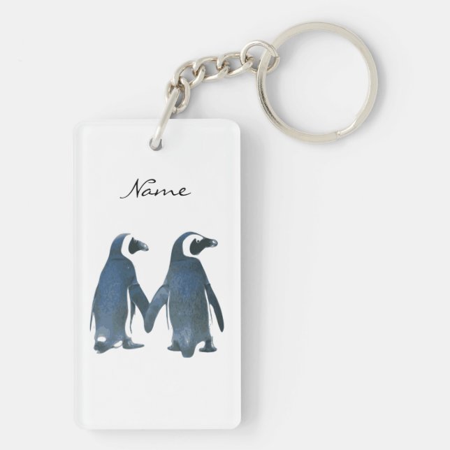 Love Birds Penguin Couple Thunder_Cove Key Ring (Back)