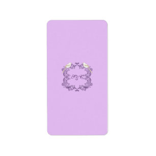 Love Birds Purple/Lavender Wedding Candy Wrapper Label