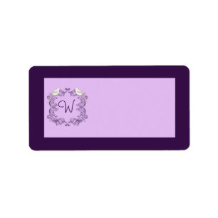Love Birds Purple/Lavender Wedding Mailing Label