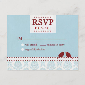 Love Birds Red Blue RSVP