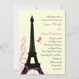 Love Birds Rehearsal Dinner (off white) Invitation