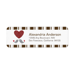 Love Birds Return Address Labels (brown)
