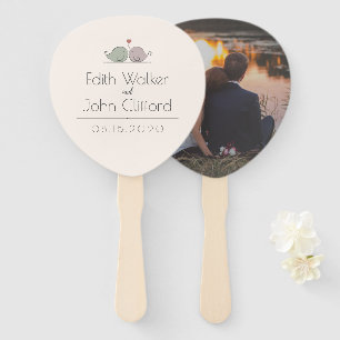 Love Birds   Romantic Vintage Wedding Hand Fan