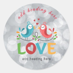 Love Birds Round Sticker