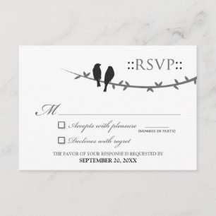 Love Birds RSVP Card (black & white)