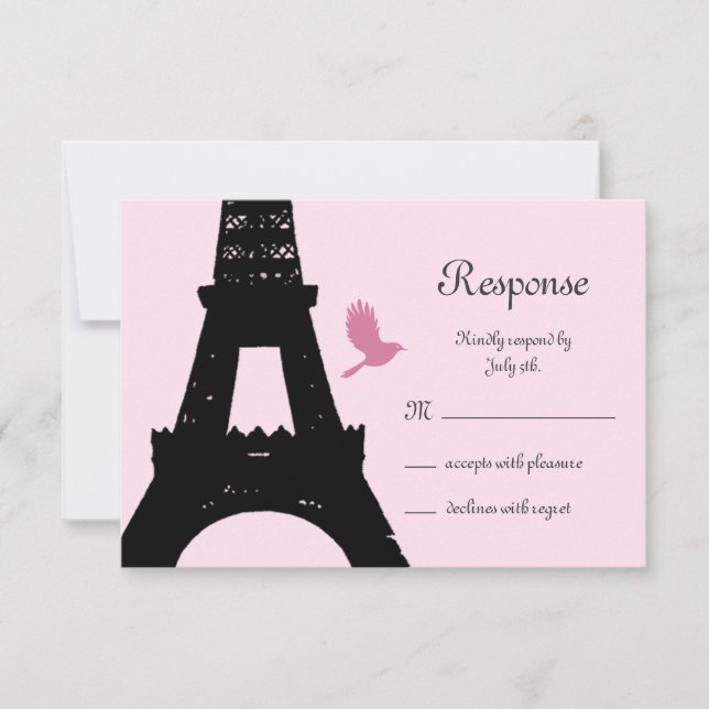Love Birds RSVP (pink) Card (Front)