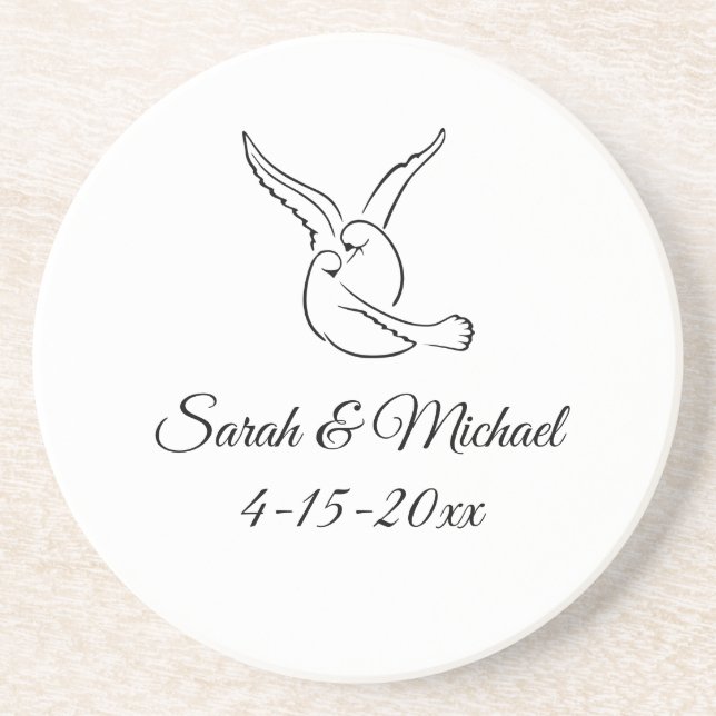 Love Birds Sandstone Coaster (Front)