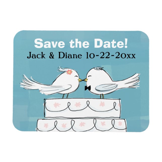 Love Birds Save the Date Flexible Magnet (Horizontal)