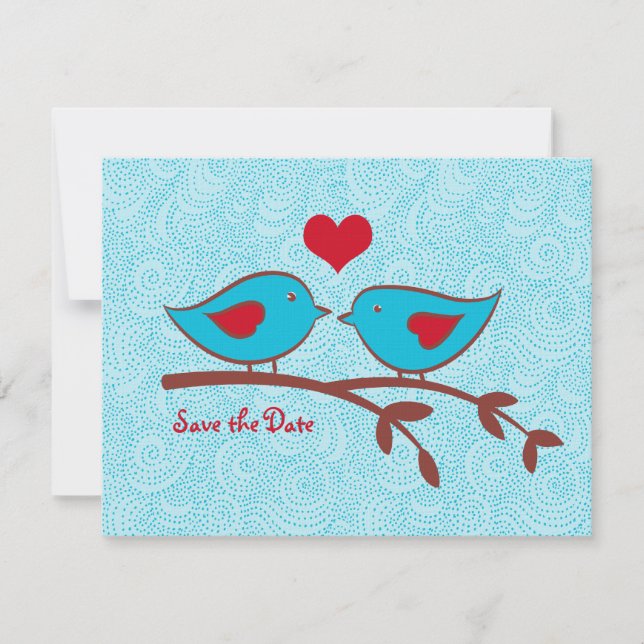 Love Birds Save the Date Invitation (Front)