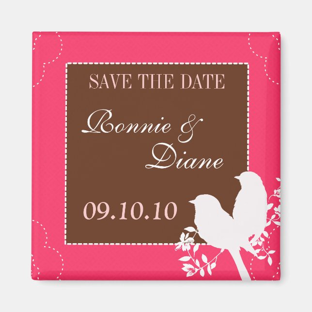 Love Birds Save the Date Magnet (Front)