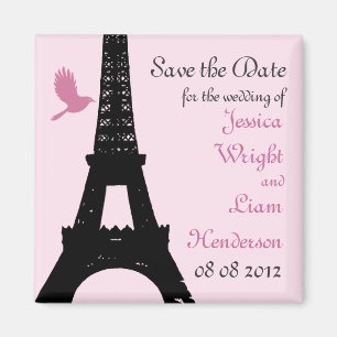 Love Birds Save the Date (pink) Magnet