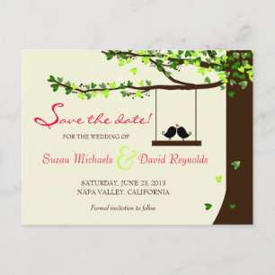 Love Birds Save the Date Postcard