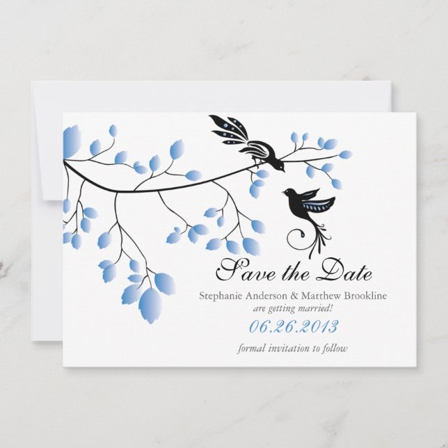 Love Birds Save the Date Wedding Announcement (Front)