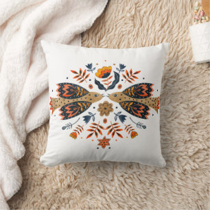 Love Birds Scandinavian Folk Art Cushion