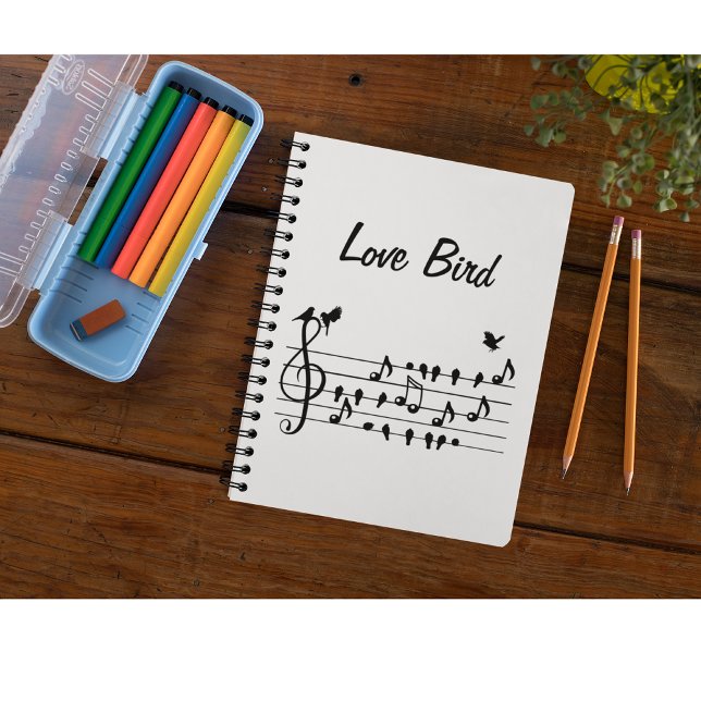 Love birds singing song in between musical notes  planner (Creator Uploaded)