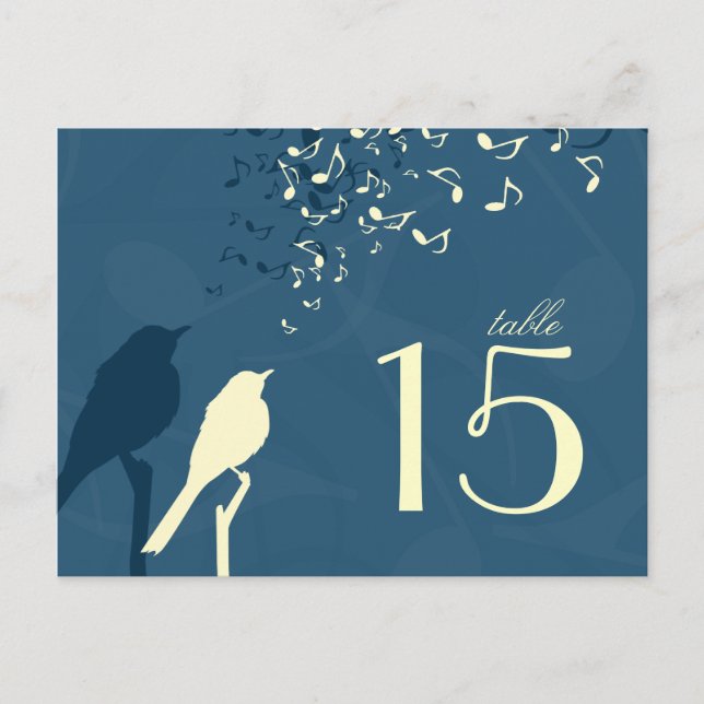 Love Birds Song - table number Postcard (Front)