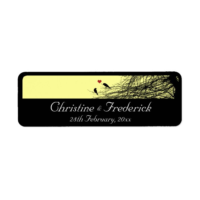 Love Birds, souvenir wedding labels (Front)