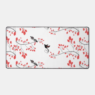 Love Birds Spring Branches Pretty Design Desk Mat