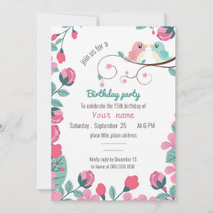 love birds spring floral birthday party