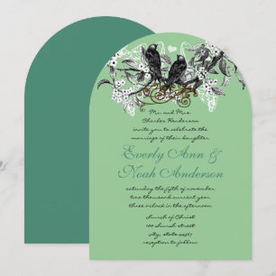 Love Birds Spring Summer Orchard Grove Wedding Invitation
