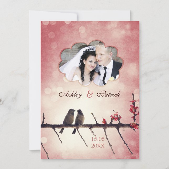 Love birds story - Add your photo Invitation (Front)