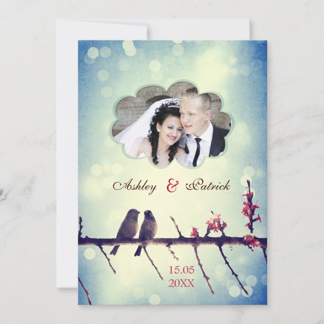 Love birds story - Add your photo Invitation (Front)
