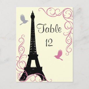Love Birds Table Number (off white) Postcard
